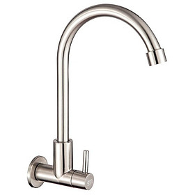 Mua Vòi rửa chén lạnh âm tường Inox SUS 304 Eurolife EL-T024 (Trắng vàng)