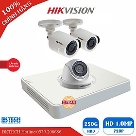 Bộ 3 camera giám sát hikvision hd- HÀNG CHÍNH HÃNG