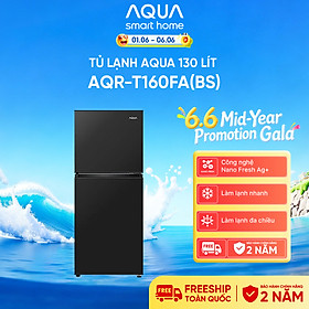 Tủ lạnh AQUA 130L ngăn đá trên AQR-T160FA(BS) - Freeship toàn quốc - Hàng chính hãng
