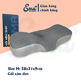 Gối cao su non công thái học chống đau vai ngáy, ngủ ngáy, hỗ trợ ngủ nhanh EMA- Thiết kế riêng biệt cho tư thế nằm ngửa và nằm nghiêng