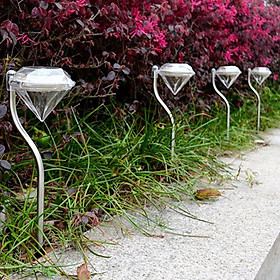 4 Packs Solar Lights Outdoor Decorative Diamond Shaped Garden Stake Lights Landscape Lights for Yard Walkway Path Decor