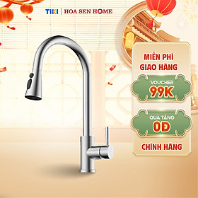 Vòi bếp nóng lạnh TUSLO Luxury K001 chất liệu Inox, mạ Crom-Niken, công nghệ xoay 360 tiện nghi - Hoa Sen Home - Hàng chính hãng