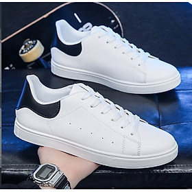 LCRTZKG Giày nam Thời trang trắng zapatillas hombre Giày thể thao bằng da PU nam