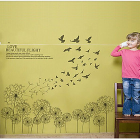 Mua Decal dán tường Hoa bồ công anh đen 2