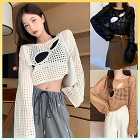 Áo LƯỚI len Montoghi kiểu KHOÉT LỖ độc đáo cá tính