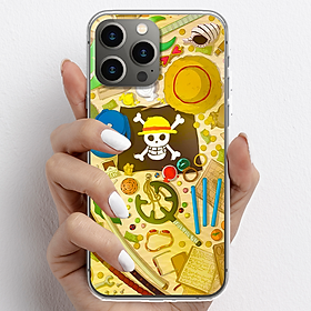 Ốp lưng cho iPhone 13 Pro, iPhone 13 Promax nhựa TPU mẫu One Piece cờ đen