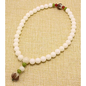 Chuỗi hạt kim cang bồ đề tự nhiên đeo tay cao cấp BĐ28 phối hoa sen và mã não đỏ (Chuỗi cuốn 2 vòng)