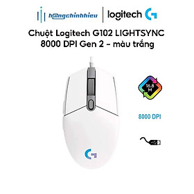 Mua Chuột Logitech G102 LIGHTSYNC 8000 DPI Gen 2 - màu trắng Hàng chính hãng