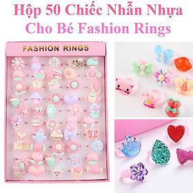 Hộp 50 Chiếc Nhẫn Nhựa Cho Bé Fashion Rings
