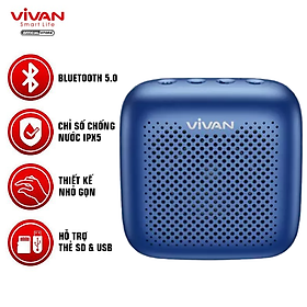 	 Loa TWS Bluetooth 5.0 VIVAN VS1 – Chống Nước IPX5, Pin 1800mAh, Âm Thanh Sống Động, Hỗ Trợ Thẻ Nhớ SD & USB – HÀNG CHÍNH HÃNG