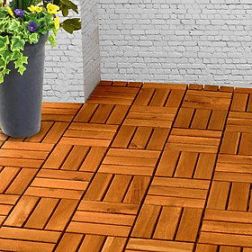 Mua Bộ 10 Vỉ gỗ lót sàn ban công  D30xR30cm  12 nan  hàng xuất khẩu  dễ lắp đặt  lót sân vườn  sân thượng  hồ bơi |Greenhome