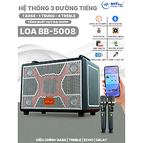 Mua Loa Xách Tay BB-5008 Công Suất Lớn 300W  6 Loa 3 Đường Tiếng  Đèn RGB Nhấp Nháy  Âm Thanh Trong Trẻo  Bass Đánh Siêu Căng Ấm  Đi Kèm 2 Micro  Hàng Nhập Khẩu