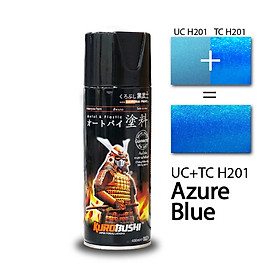 COMBO Sơn xịt Samurai Kurobushi - MÀU XANH SÁNG UC+TC H201 400ml