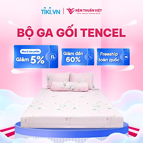 Bộ Ga Giường Tencel Thuần Việt Cao Cấp - Hồng TC27