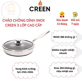 Mua Chảo Chống Dính Inox Creen CR-NJA28IH-30IH Vung Kính Tiện Lợi  Sử dụng Trên Mọi Loại Bếp  Thương Hiệu Tây Ban Nha - Hàng chính hãng