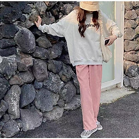 Quần ống rộng lưng cao Ulzzang nhung tăm dáng suông Unisex