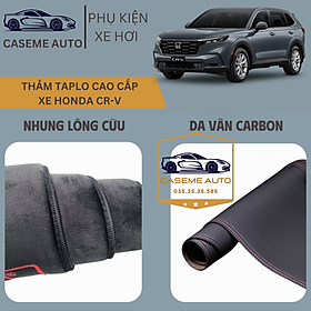 Thảm Taplo 3 Lớp Dành Cho Xe HONDA CR-V, Nhung Lông Cừu Và Da Vân Carbon Cao Cấp - Hàng Chính Hãng