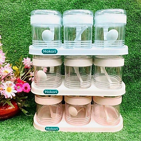 Mua Bộ 3 Hũ Đựng Gia Vị HOKORI  Bộ 3 Lọ Đựng Gia Vị Có Nắp Đậy Kèm Thìa Dày Dặn Bền Đẹp - Hàng cao cấp