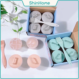 Mua Bộ 4 khuôn hấp trứng  làm bánh chống dính (tặng kèm chổi quét dầu) - nắp xoáy