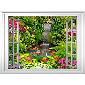 Tranh dán tường cửa sổ 3D cảnh đẹp thiên nhiên 0209
