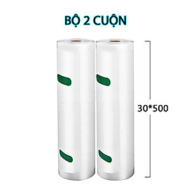 Mua Túi hút chân không thực phẩm một mặt nhám Bộ 2 cuộn túi đựng thực phẩm dạng cuộn tiện lợi dài 500cm đủ kích thước