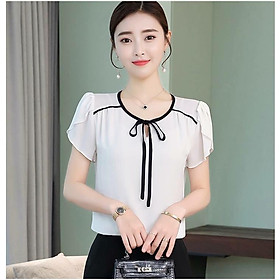 Aó công sở vai nhúng tay búp sen