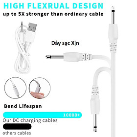 Dây sạc máy massage USB 10 tốc độ, dành cho các loại máy massage mặt mắt body toàn thân đầu nhọn loại tốt