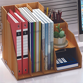 Hình ảnh Kệ sách để bàn đa năng  KS02 bằng gỗ, kệ tài liệu để bàn làm việc 3 màu tùy chọn