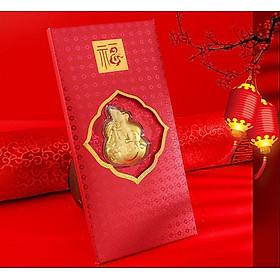 Bao Lì Xì Con Chuột Mạ Vàng 24k - Lì Xì Kim Tý ôm túi vàng chiêu tài rước lộc Tết Canh Tý 2020