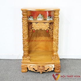 Mua Bàn Thờ Thần Tài Gỗ Gõ Đỏ Chạm Rồng Có Hộp Đèn Đẹp