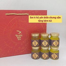 Set quà tặng Yến sào cao cấp Thượng Vy Yến Tổ yến chưng sẵn - Set 6 hũ yến biển chưng sẵn