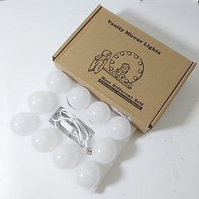 Mua Bộ dây 10 bóng đèn led tròn màu gắn gương trang điểm sang trọng (sạc cổng usb )