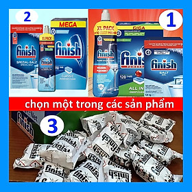 combo Viên rửa bát finish all in one 100 viên+Dung dịch Nước làm bóng finish 750ml +Muối rửa bát finish 1.5kg cho Máy rửa bát