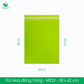 Mua MT2X - 28x42 cm - Túi nilon gói hàng - 100 túi niêm phong đóng hàng màu xanh lá mạ
