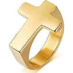 Nhẫn Nam Hình Thánh Giá Chất Liệu Titan Không Đen Không Dị Ứng TT 2226