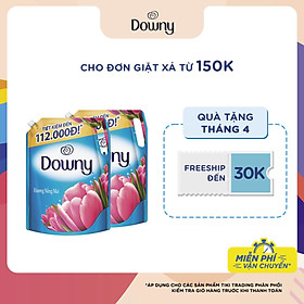 Combo 2 Túi Nước Xả Vải Downy Hương Hoa Nắng Mai (2.4L/ Túi)