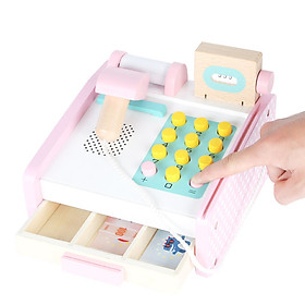 Đồ chơi máy tính tiền - Máy tính tiền siêu thị bằng gỗ cho bé