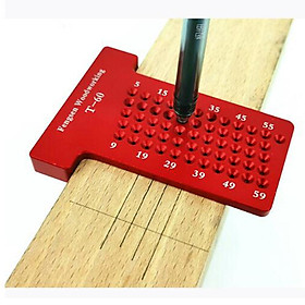 Woodworking Scriber T-type Ruler Hole Carpenter Marking Tool T60