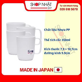 Combo Cốc nhựa uống nước Inomata cao cấp - Trắng ngà nội địa Nhật Bản