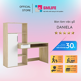 Bàn làm việc, bàn học gỗ hiện đại SMLIFE Daniela | Gỗ MDF dày 17mm chống ẩm | D160xR60xC155cm