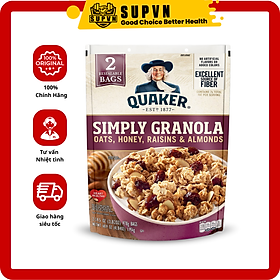 Yến mạch Simply Granola Quaker - Ngũ cốc yến mạch ăn liền mật ong hạnh nhân