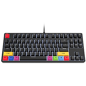 HXSJ L600 87 Keys Wired Mechanical Keyboard Two-color Injection Keycap White Backlight Detachable Type-C Cable