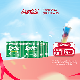 Thùng 24 Lon Mi-nhon nước giải Khát Có Gas Sprite Lon 235ml/lon (Hương chanh tự nhiên)