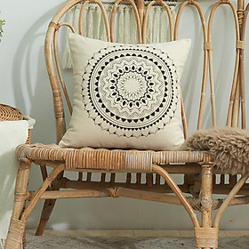 Mua Vỏ Gối Trang Trí Sofa  Tựa Lưng Văn Phòng Vải Bố Họa Tiết Trắng Đen Tối Giản Cao Cấp SBK175