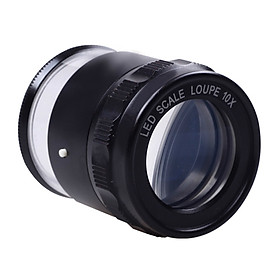 Kính lúp phóng đại 10X có thước đo 7175 ( Tặng lèm 01 móc khóa tô vít ba chức năng )																