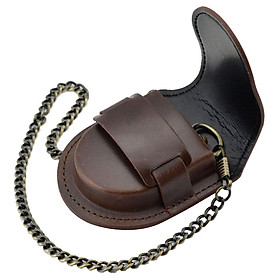 Artificial Leather Chain Pocket Watch Holder Case Pouch Bag
