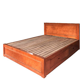 Mua Giường Ngủ Gỗ Sồi 1m6x2m Ngăn Kéo Màu Cánh Gián