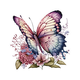 Flowers Butterfly Wall Decals, Wall Decoration, Modern Removable Decorative Floral Wall Stickers for Bedroom, Sofa, Backdrop