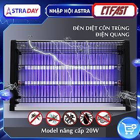 Đèn bắt muỗi và các loại côn trùng điện quang cao cấp CTFAST 02 - Máy diệt ruồi tự động bằng sóng ánh sáng, điện cao áp thiết kế lưới bảo vệ an toàn hoạt động êm ái, sử dụng tại nhà, cơ quan trường học