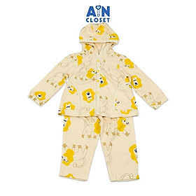 Bộ quần áo Dài có cón unisex cho bé hoạ tiết Sư Tử Vàng thun da cá - AICDBTFVPDWT - AIN Closet